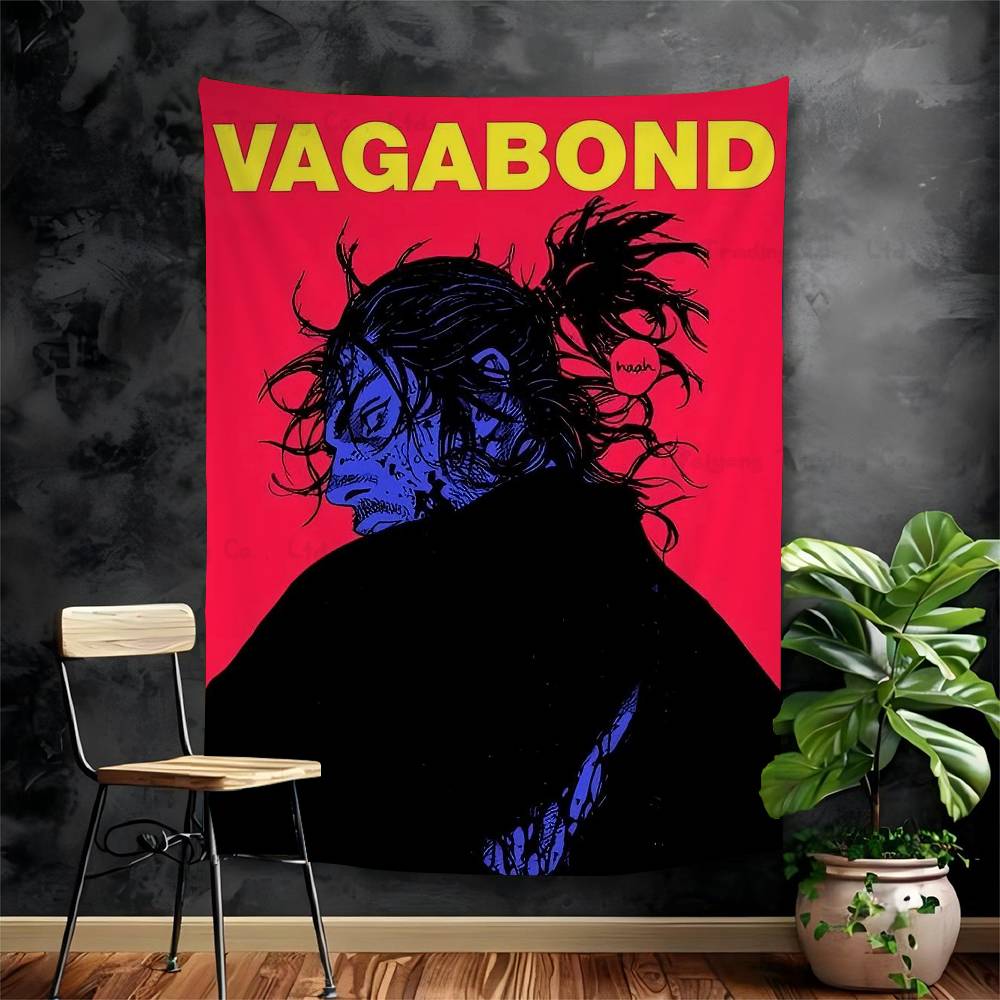 

Vagabond Manga Printed Large Wall Tapestry Indian Buddha Wall Decoration Witchcraft Bohemian Hippie Wall Art Decor 74x94cm(29x37in)