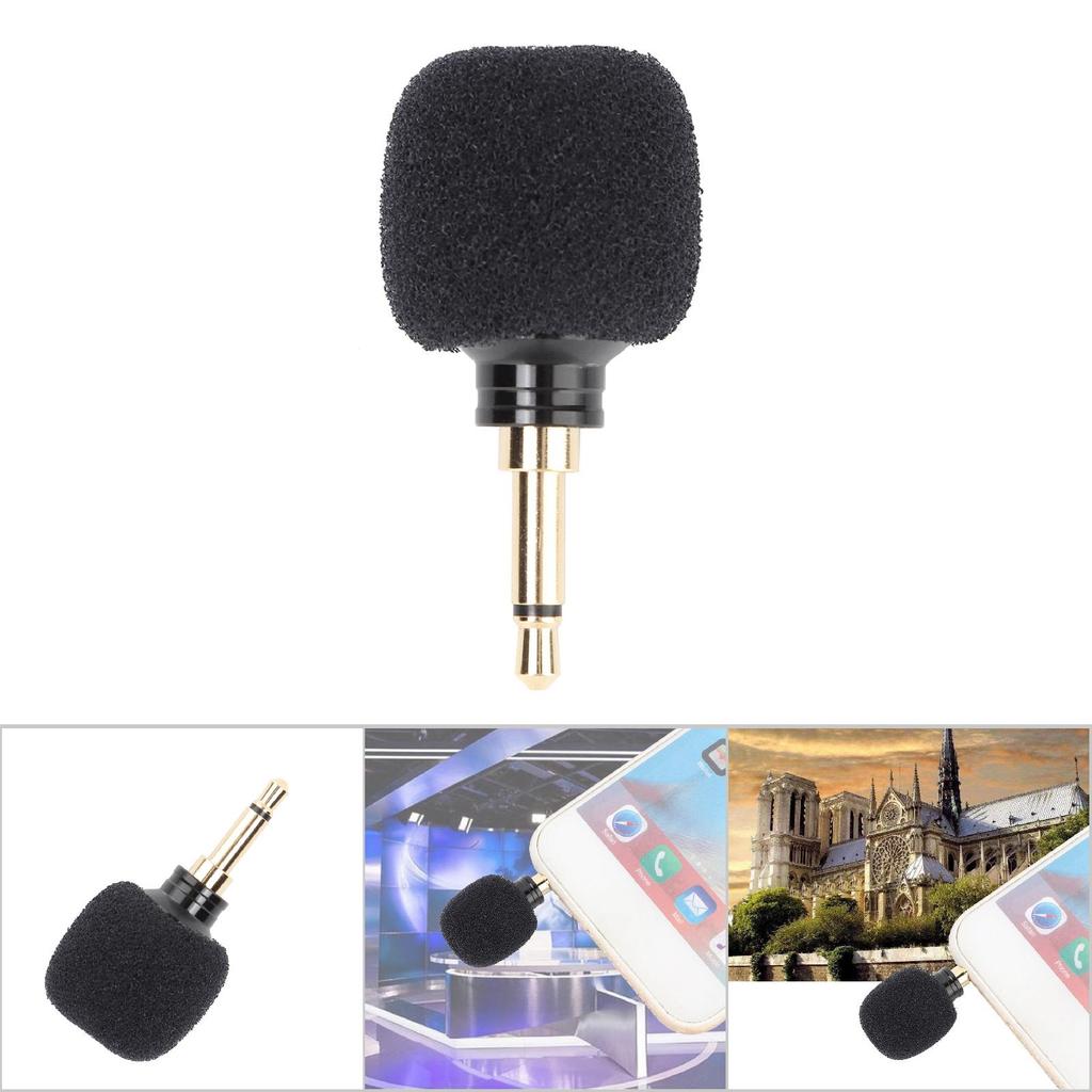 3.5mm Black Portable Mini Wireless Microphone for Mobile Phone Recording (Monoaural Plug)