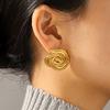 Gewindeohrringe nicht verblassend geometrisch Titanstahl Vintage Steckerohrringe für Damen Mode Schmuck leichter Luxus