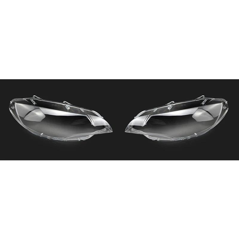 Car Front Headlight Lens Cover For BMW X6 E71 2008-2014 Transparent Left Right Headlamps Lampshad Glass Lamp Shell Masks