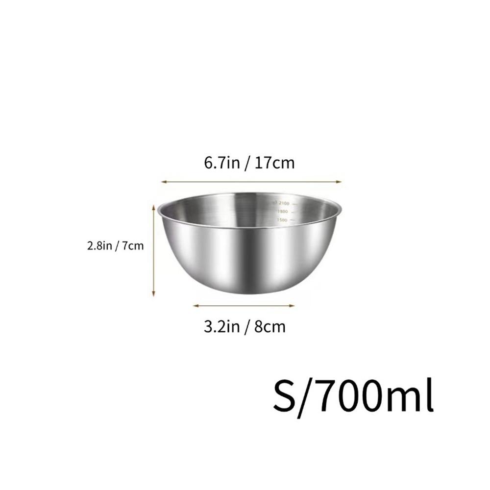 

1Pcs Stainless Steel Salad Bowls 17/19/23/25/27cm with Scale Egg Flour Mixing Basin Thicken 700/1200/2000/2500/3000ml