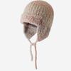 LOOKING4U Pastel Boucle Knit Bonnet Hat Peach