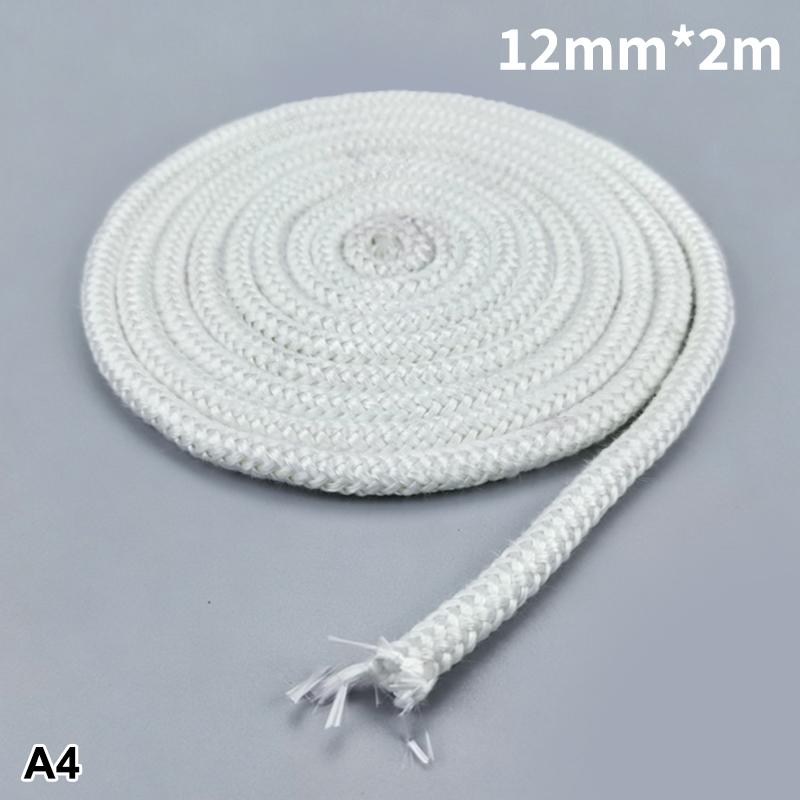 6/8/10/12Mm* 2M Stove Fireplace Cord Fire Sealing Rope Fire Resistance Stove Gasket Fiberglasshigh Temperature Sealing Rope