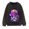 Vintage Washed Dragon Ball Anime Hoodie-Free Crewneck Sweatshirt Teens Men Streetwear Casual Long Sleeve Cotton