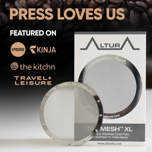 ALTURA The MESH XL Stainless Steel Filter for AeroPress Coffee Makers - Reusable Metal Filter Replacement for Rich Flavor, Travel, and Eco-Friendly Br