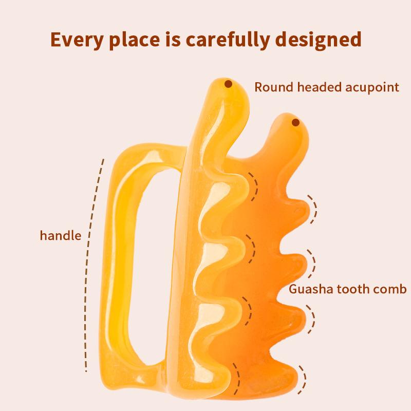 18 Beads Handheld Gua Sha Massage Roller Natural Resin Waist Neck Back Leg Body Meridian Scraping Spa Anti Cellulite Relaxation