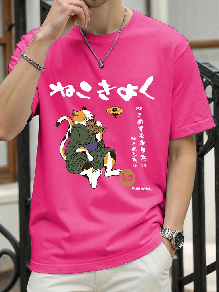 Original Japanese Retro Cat Printed TShirts Womens Summer Cotton Tops ONeck Soft Loose Short Sleeve T Shirt Casual Clothes
