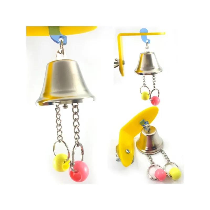 

Bird Bells Toy with Colorful Plastics Toy for Pet Cage Parrot Parakeet Cockatiel Conure Lovebird Budgies Finch Canary жёлтый