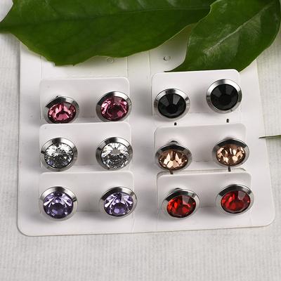 Fashionable and Trendy Women's Rose Gold Round Diamond Zircon Earrings