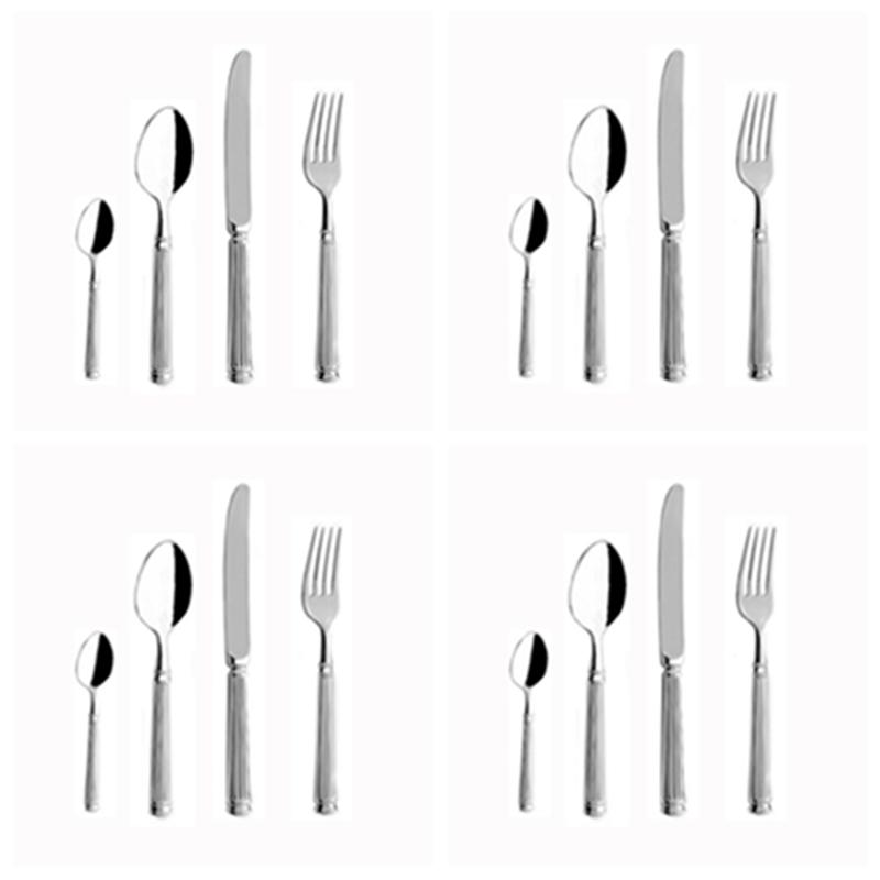 Europe Silver Luxury Fashion Cutlery Set 18/10 Stainless Steel Creativity Gift Roman Column Flatware 304