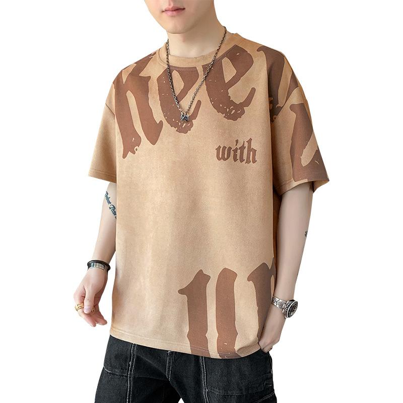 Camiseta Masculina de Manga Curta Verão Lazer Esportes Algodão