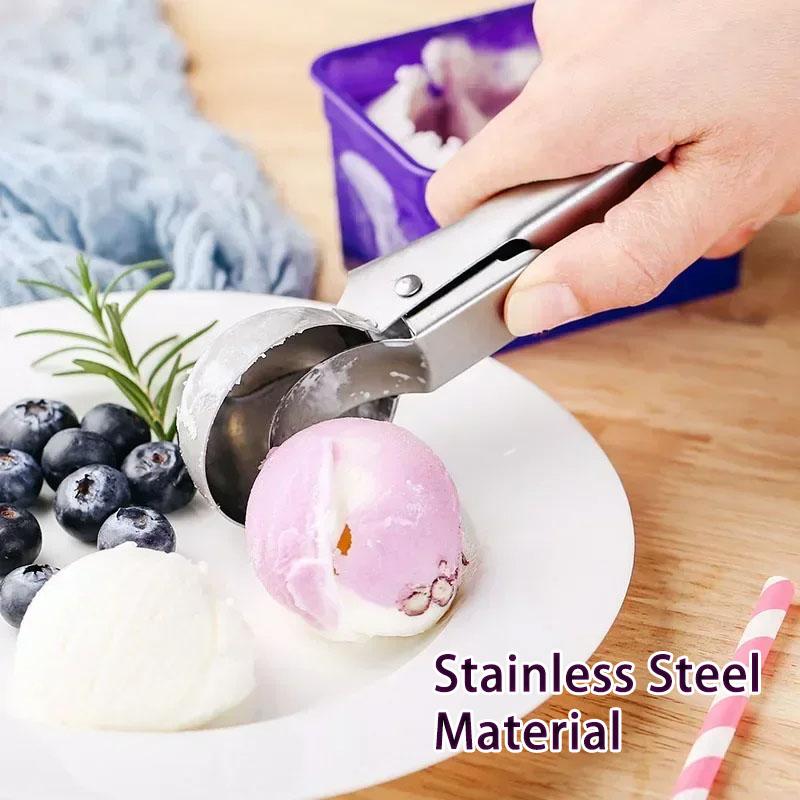 Stainless Steel Dual Purpose Ice Cream Scoop Digger Multifunctional Fruit Scoop for Ball Maker Watermelon Ice Cream Spoon Tool