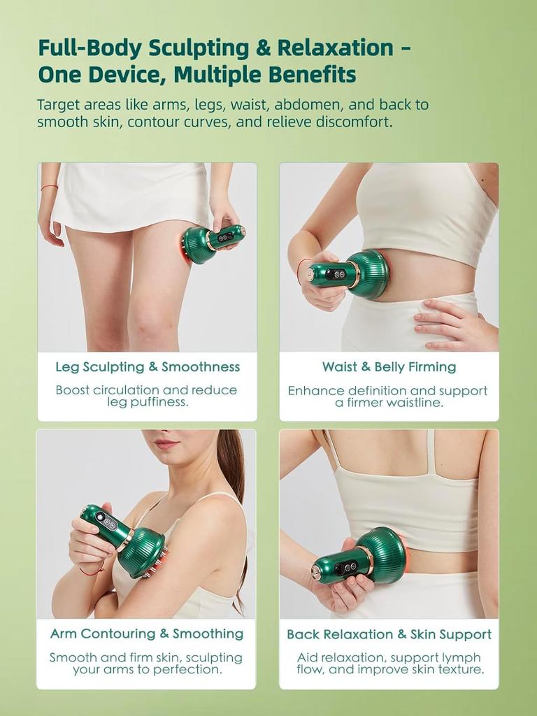 Lymphatic Drainage Massager & Anti Cellulite Massage Tool, for Legs, Arms & Belly, Body,Helps Reduce Stretch Marks & Cellulite,W