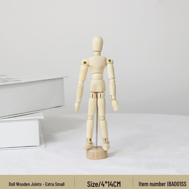 Jointed Wooden Puppet Doll: Handcrafted Human Body Ornament & Decompression Gadget.