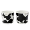 Marimekko Unikko Latte Mug, 200ml, Black/Silver, 72780-199 [Parallel Import]