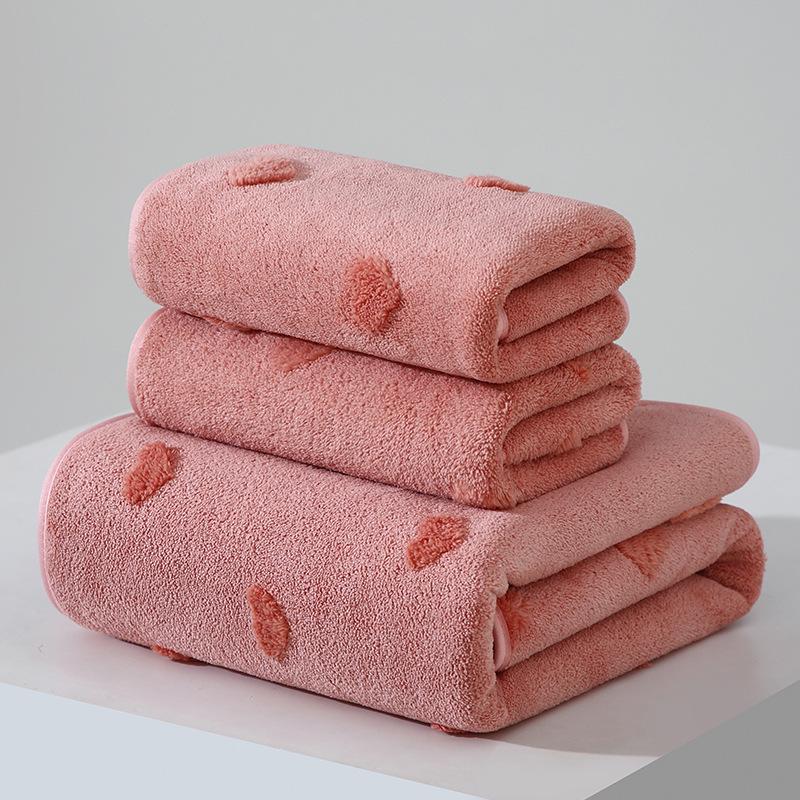 Coral Fleece Double-Sided Quick Dry Towels for Home - Mother-Child & Couple Set