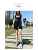 Women's High-Waisted Black Denim Shorts - Summer Slimming, Loose, Wide-Leg Versatile Hot Pants.