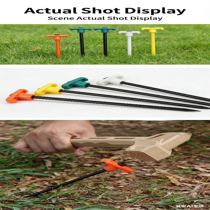 Fluorescent Outdoor Tent Peg 25cm Glow Camping Stakes Heavy Duty Ground Nails for Shelter Hiking Secure Fastening 10pcs
