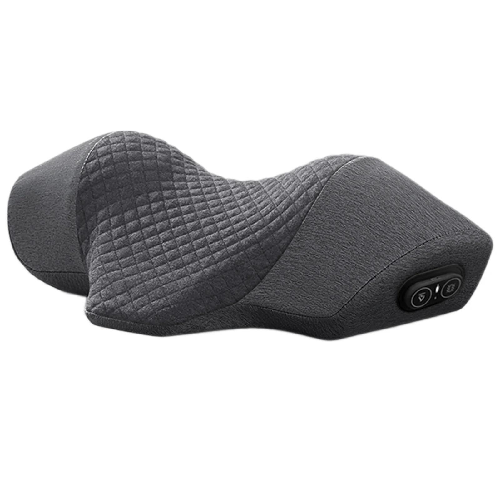 Neck Massage Pillow Back Sleepr Pillow Vibration Massage Back Neck Cervical Traction Relax Pillow Spine Support Massager серый