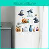 Halloween Cute Pumpkin Ghost And Witch Hat Living Room Home Decor Wall Stickers