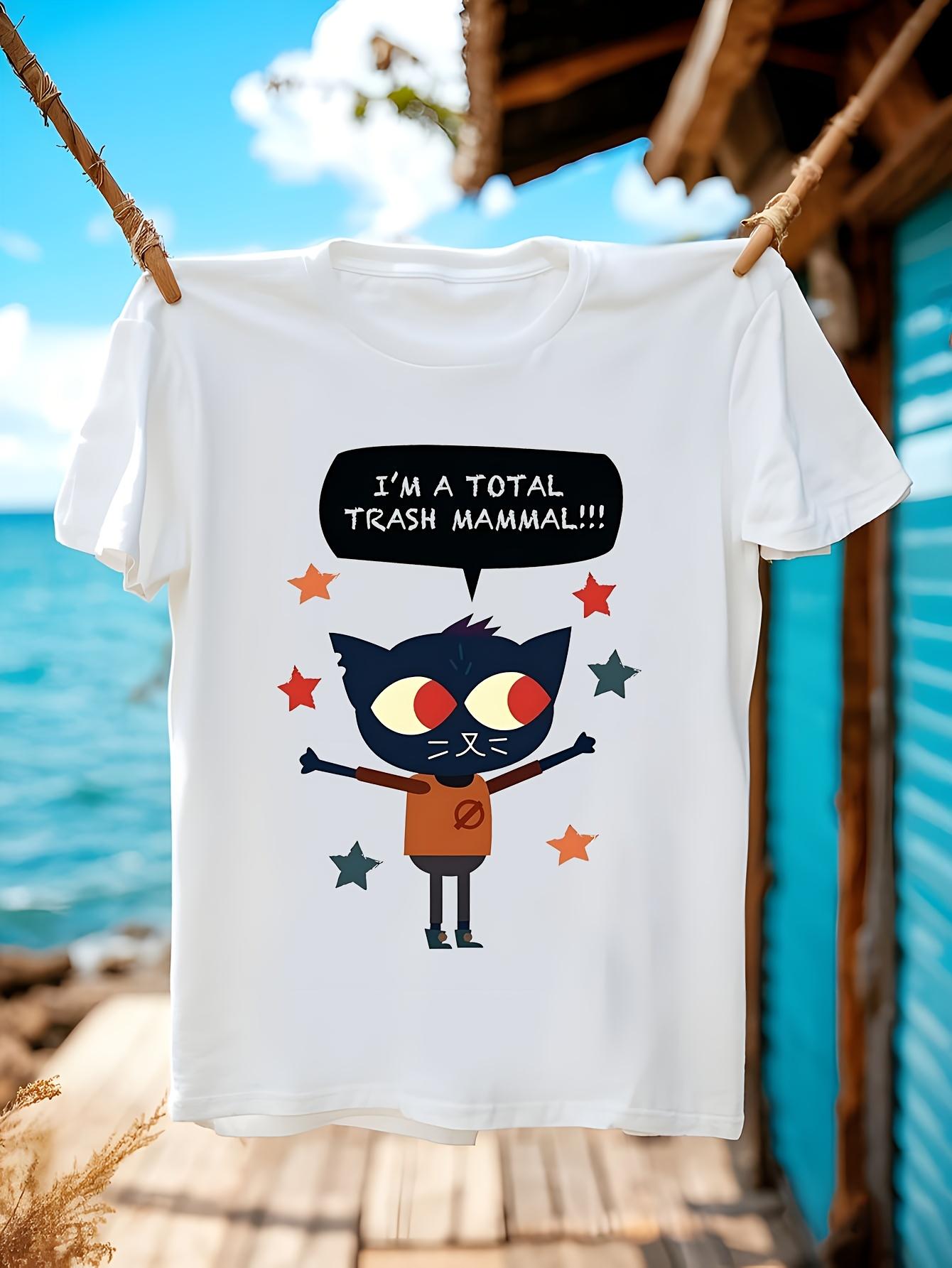 Night in the Woods Mae Borowski  I m a Total Trash Mammal  Graphic T-shirt - Premium Cotton Crew Neck Tee for Men & Women M