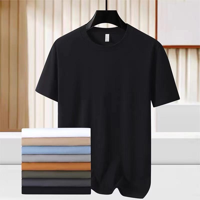 Свободная мужская хлопковая футболка из однотонной дышащей ткани для занятий спортом на открытом воздухе M