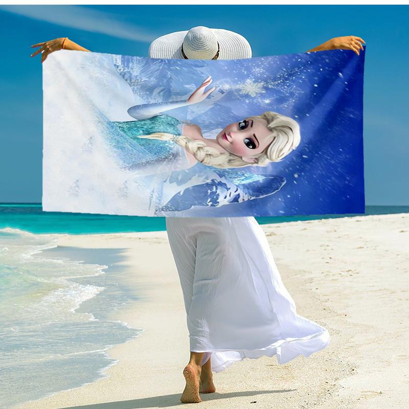 Ultra-Soft Beach Towel with Elsa Theme,Ideal for Pool - Camping, Diving - Perfect Travel Essential, Vibrant Beach Towel.