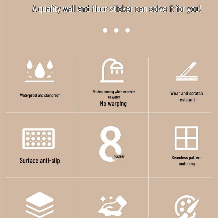 Waterproof Anti-slip Self-adhesive Bathroom & Kitchen Floor Tile Sticker