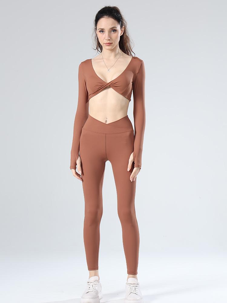 Stylowa Damska Wiosenna Odzież do Jogi - Krótki i Długi Rękaw z Wkładką na Biust, Wygodna i Seksowna Odzież Fitness