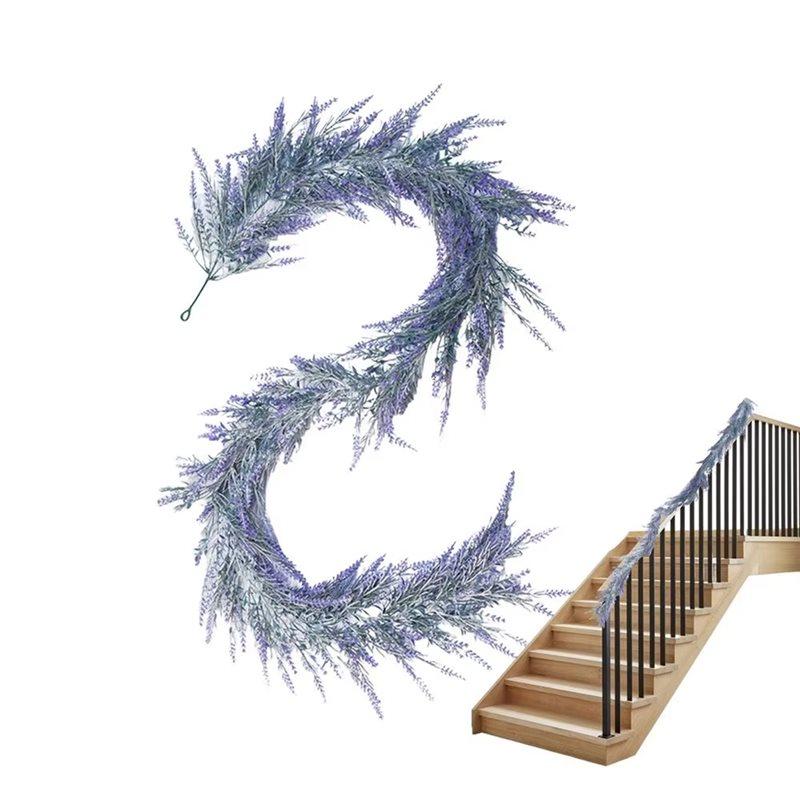 

Flexible Hangable Artificial Lavender Garland Purple Purplelavender For Front Door Decorative Plants Fake Flowers