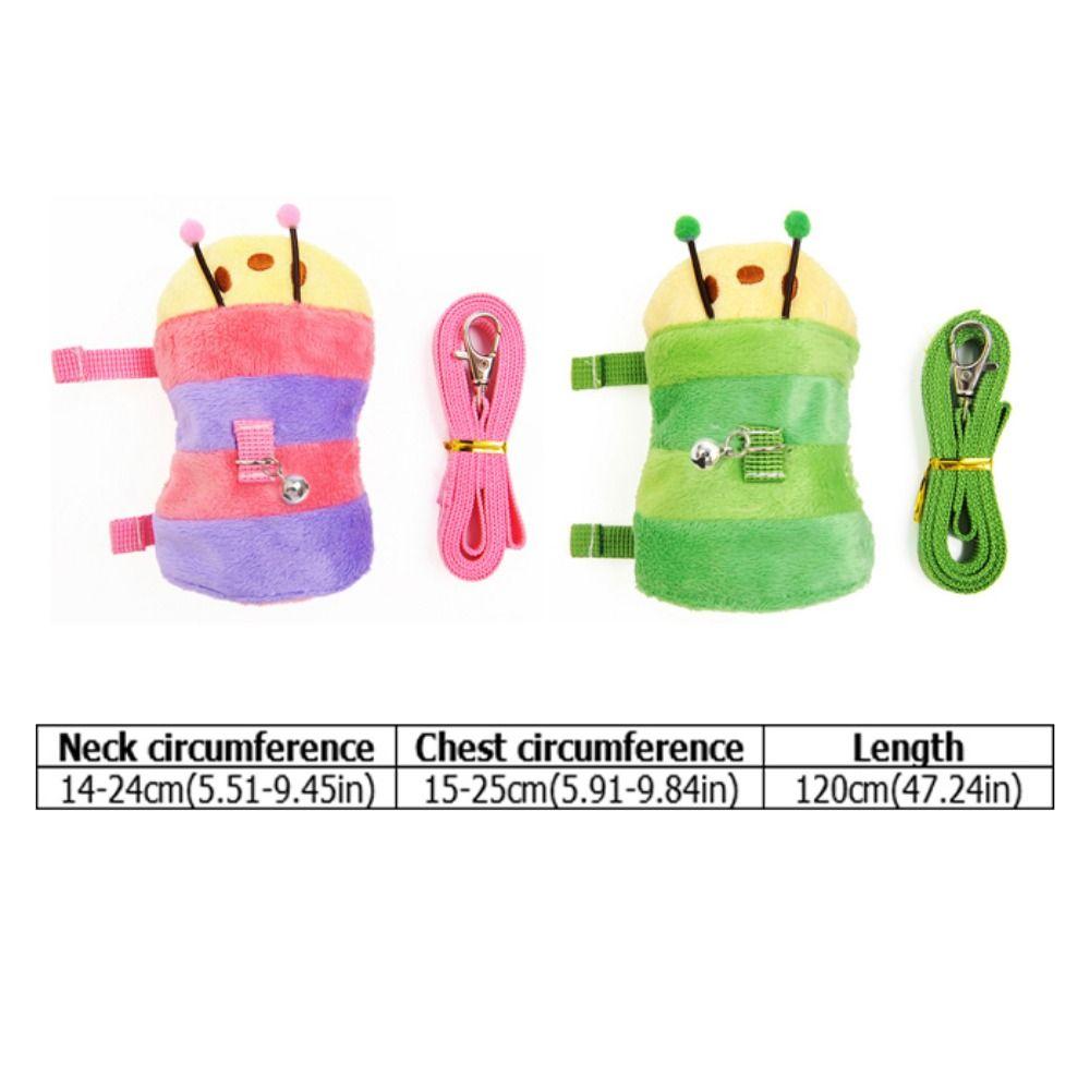 Adjustable Hamster Vest Harness Cartoon Hamster Lead Rope Soft Ferret Walking Leash Walking