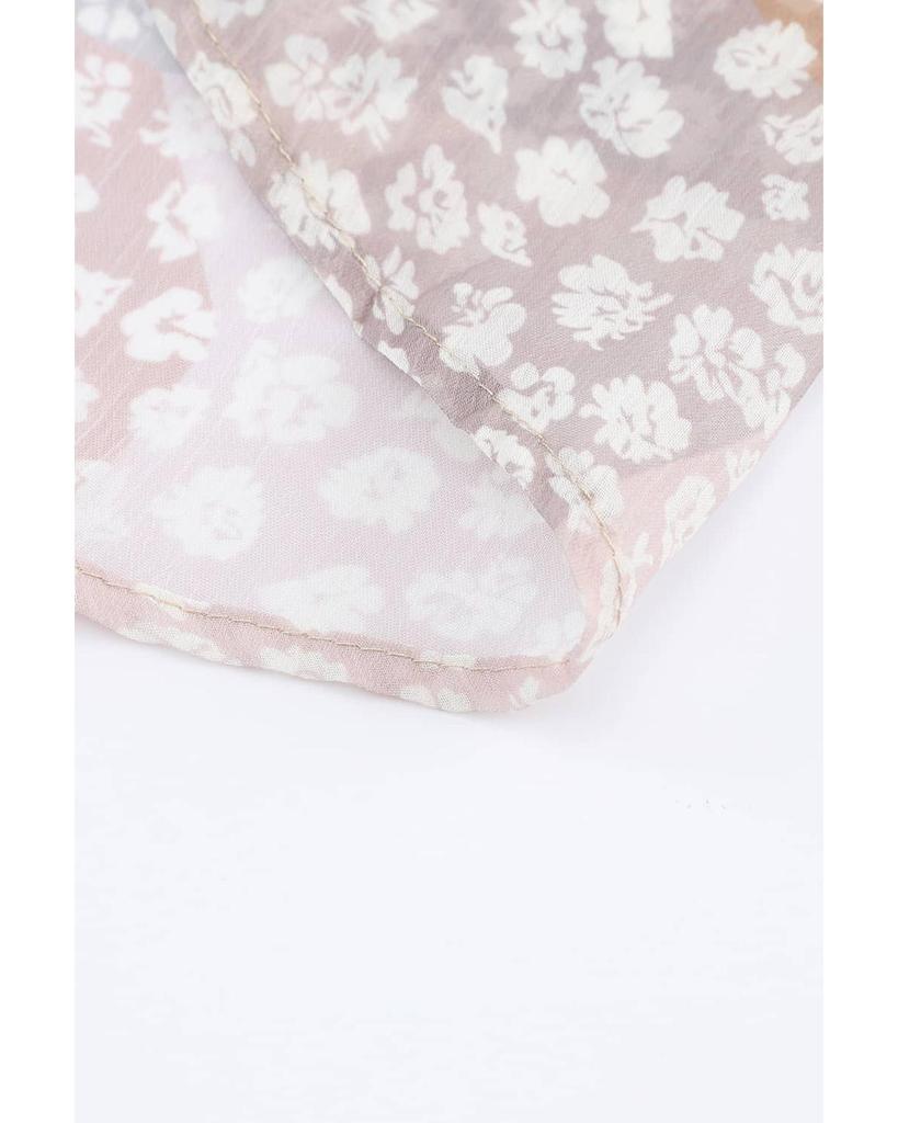 Azura Exchange Flower Print Maxi Skirt with Smocked Waist and Button Slit