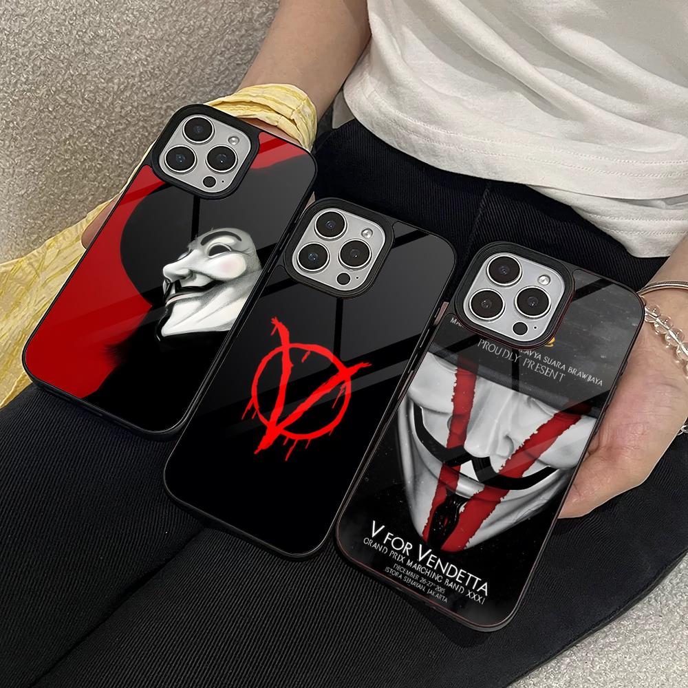 V For Vendetta Phone Case for Iphone 17 16 15 14 Air 13 12 11 Pro Max Mini Plus Fundas Shell PC+TPU Cover
