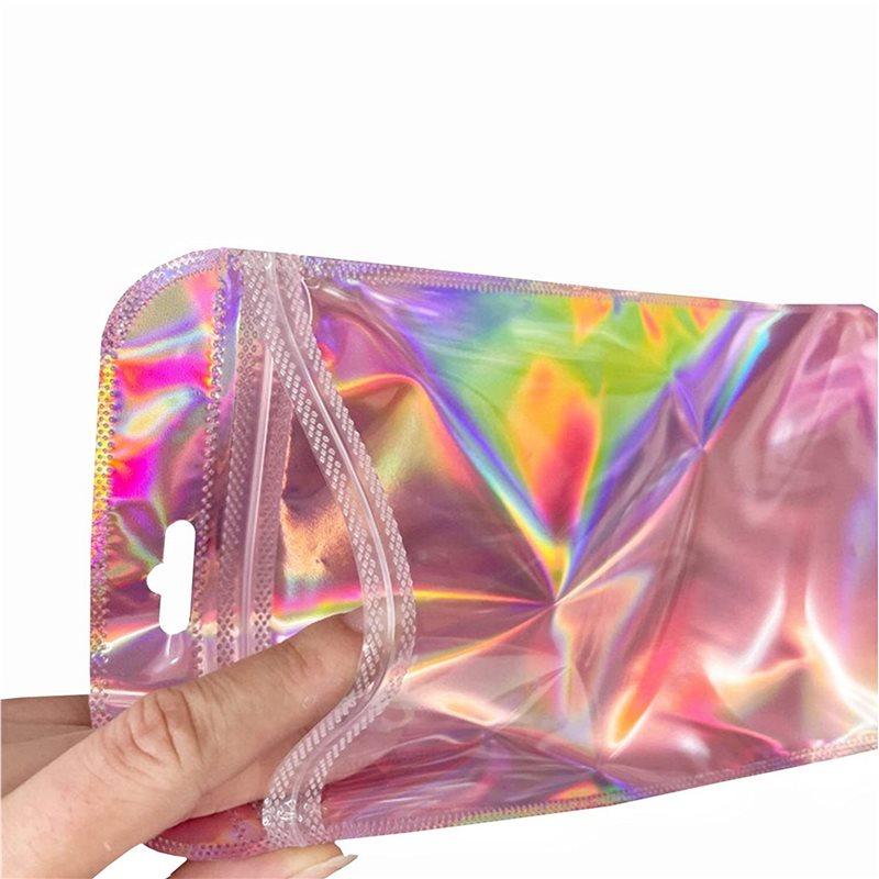 800Pc Resealable Holographic Pen Smell Proof Pouch Zipper Closure Beadable Packaging Bags For Pen Sealable Storage Bag