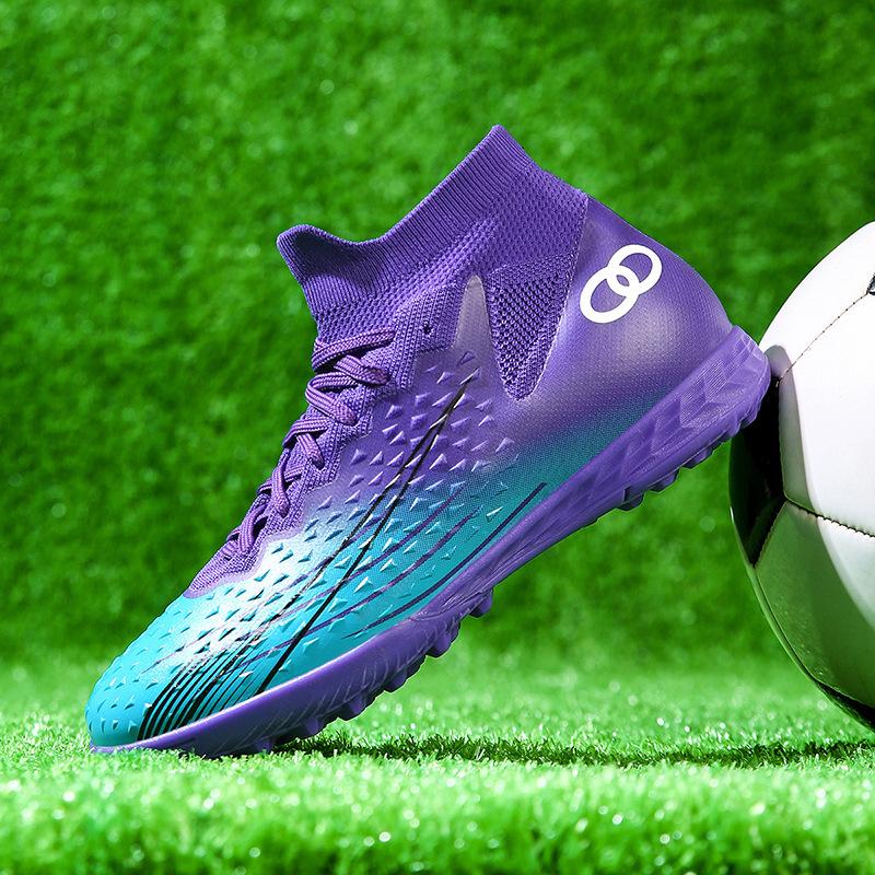 2025 Breathable AG Spike Football Shoes Boys Adult Students TF Shattered Spike King High Top Training Shoes Women 2025