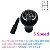 High Quality Gear Shift Knob 5 Speed For CITROEN C1 C3 C4 /PEUGEOT 106 107 205 206 207 306 307 308 309 405 406 407 508 605 607