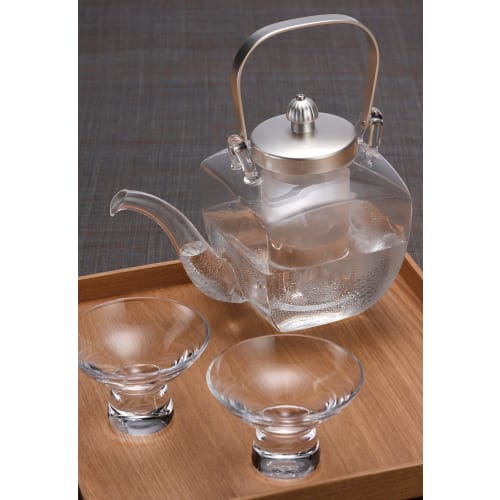 Hirota Glass Square Pot, Silver Soft, 450ml, 154-SLF