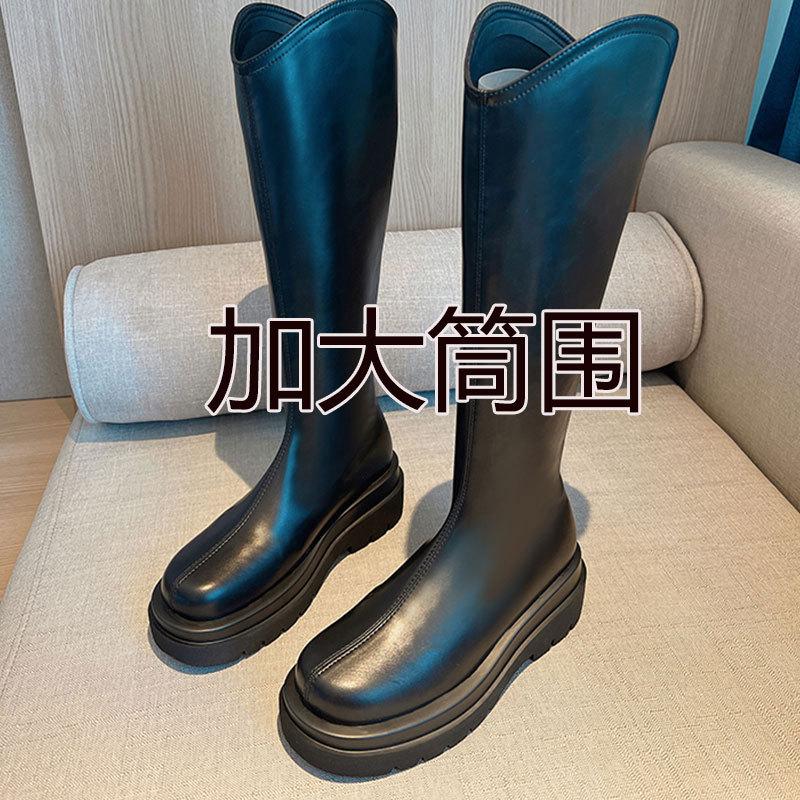 Martin Stiefel Damenstiefel 2025 Herbst und Winter neu Samt mittelhohe Stiefel Ritterstiefel kleine super angesagte Stiefel