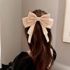 Vintage Satin Bow Big Tassel Hairpins Ponytail Holder Buckle Korean Barrettes Women Hair Clips