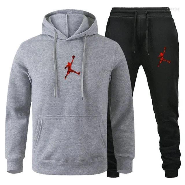Novo Conjunto de Moletom Esportivo Masculino Estilo Europeu-Americano Outono/Inverno