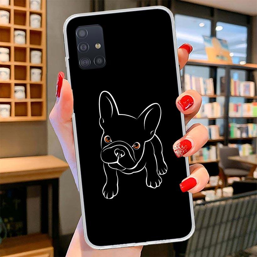 French Bulldog Black White Cover Phone Case For Samsung Galaxy A12 A22 A32 A52 A72 A02S Phone Case Note 20 Ultra 10 S10 Plus A51