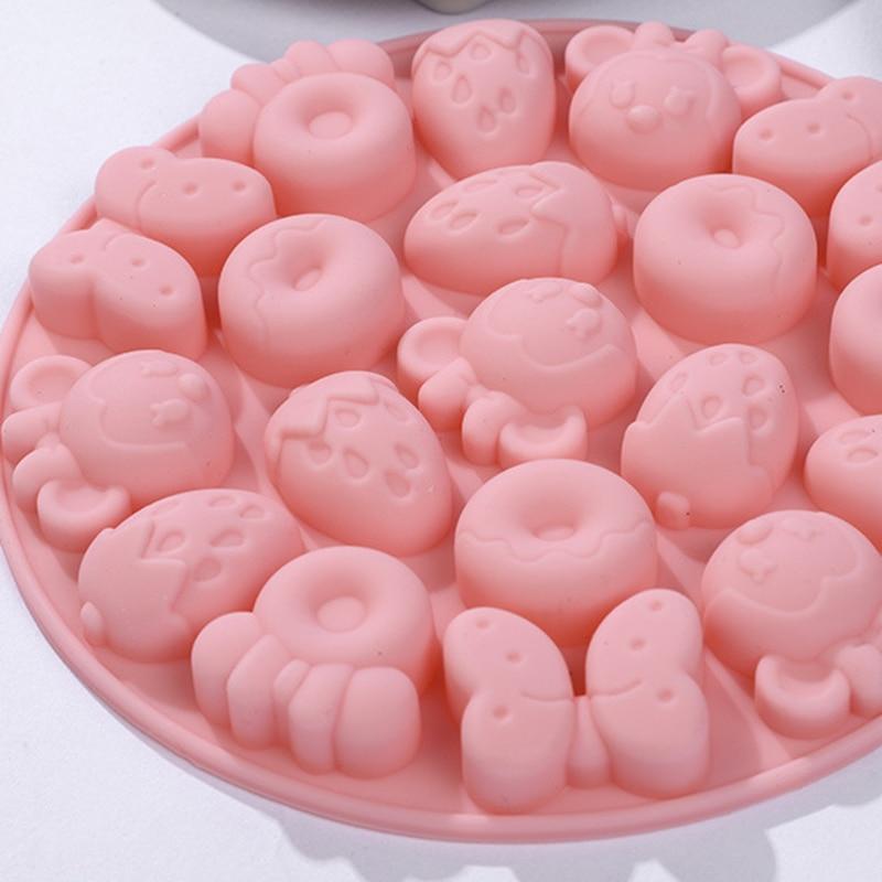 GOGOU Silicone Cake Mold 12.3cm Pink Non-Stick Baking Pan Cake Tin