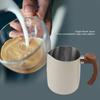 Milk Frothing Cup Inner Scale 304 Stainless Steel Dripless Spout Coffee Steaming Pitcher With Handle Matte Black 600ml