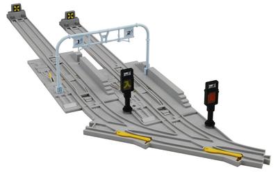 Plarail Train Depot 2 Straight Gray Rails and 2 Gray Car J-24 (Includes Stoppers)