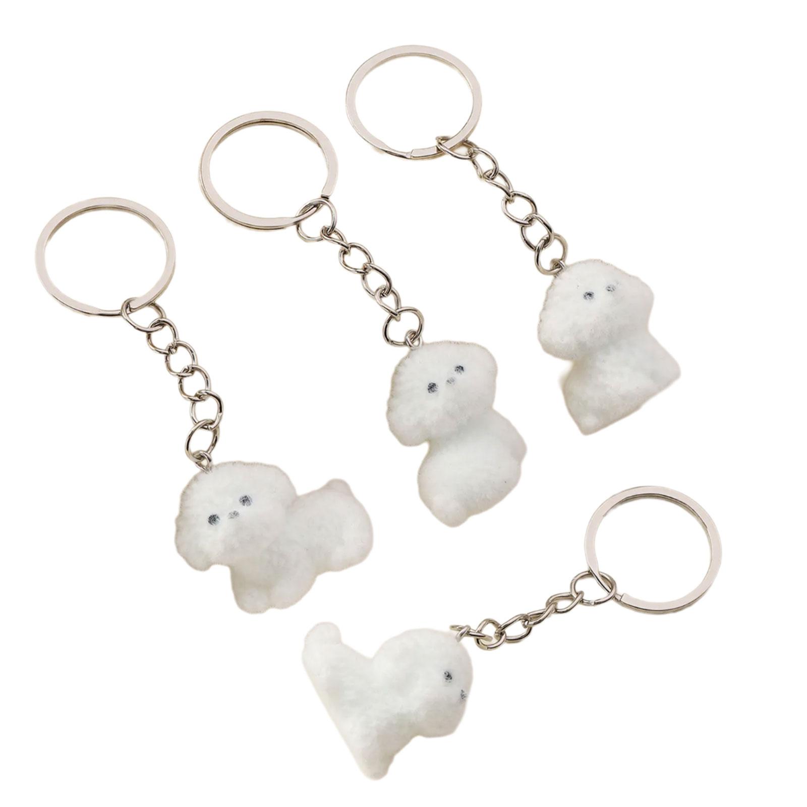 

4 шт. Брелок с подвеской в виде собаки, флокированный, мультяшный, животное, ручной работы, стильный аксессуар для сумки и телефонов