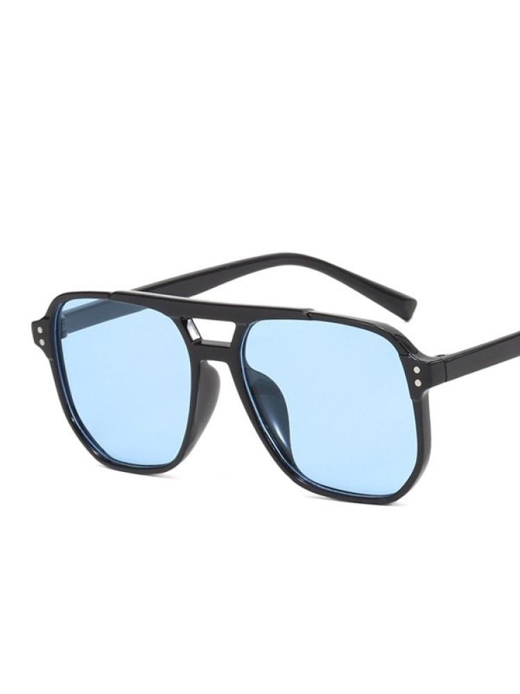 Double Bridge Rivet Oversized Square Sunglasses Women Vintage Brand Designer Sun Glasses Fashion Big Frame Cool Female