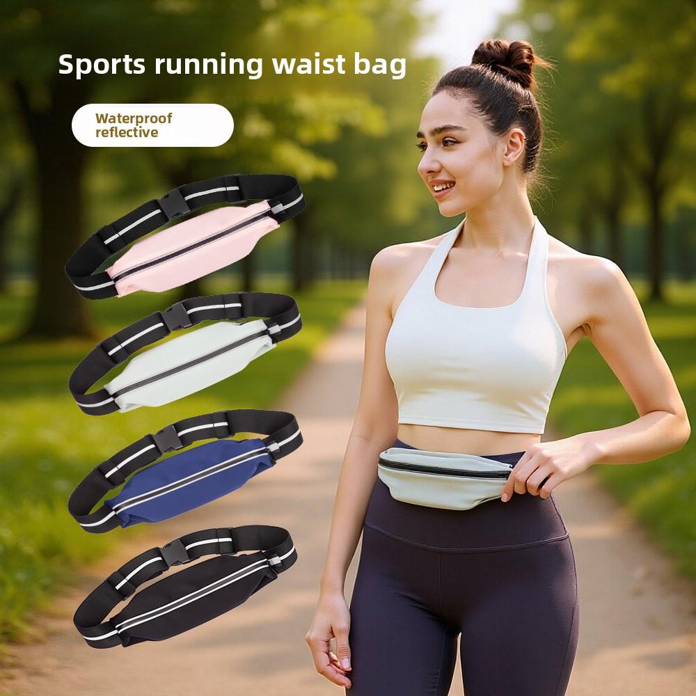 Sports fanny pack Outdoor lightweight mobile phone bag Reflective men's and women's fitness running small waist bag