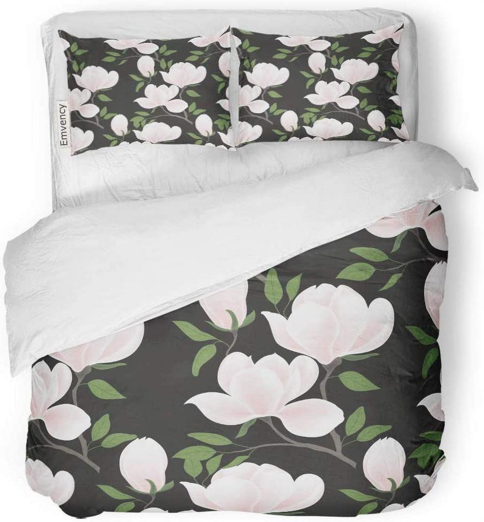 Comforter Plant White Magnolia Flower Art Bedding Set Suitable For Children Adult Bedroom Decoration