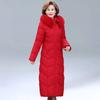 Women Winter Hooded Fur Collar Warm Jacket Clothing Middle-Aged Mother Mid-Long Thicken Warm Female Parkas