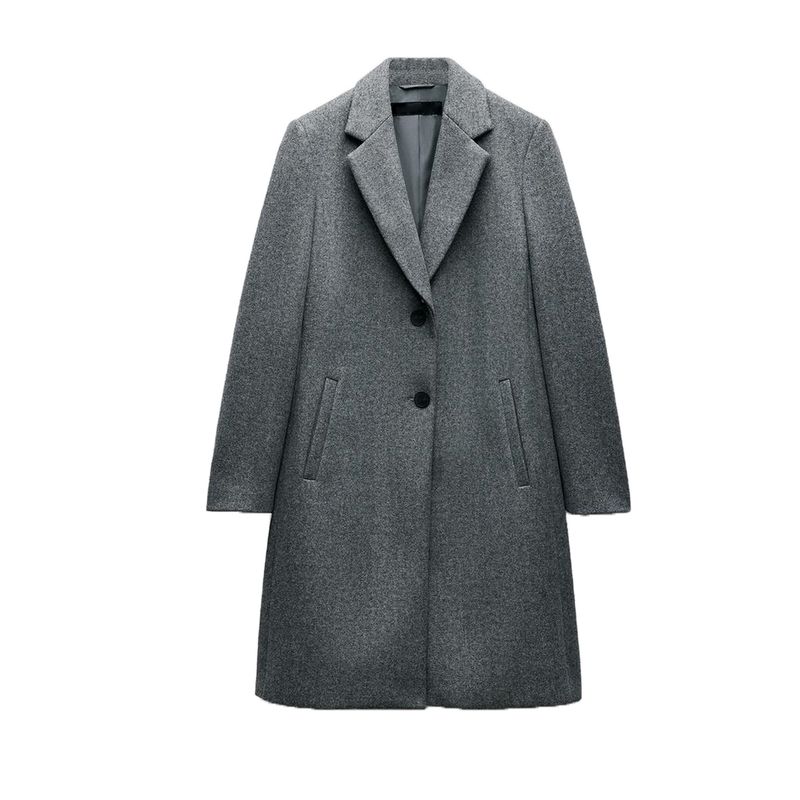 

Summer New Product Women s Clothes Minimalist Long Sleeves Lapel Strap Padded Shoulder Soft Long Overcoat Outerwear 8073260 Grey L